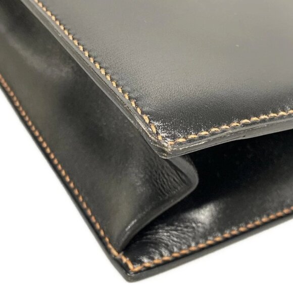 HERMES Fako Black Box Calf Circle I Clutch Bag 498-082625 - Picture 6 of 16